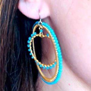 Earrings Gold and Turquoise